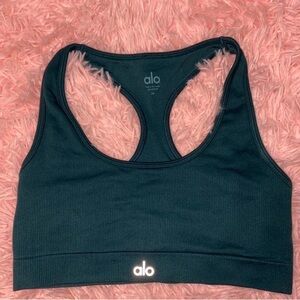 ALO Yoga Dark Green Sports Bra